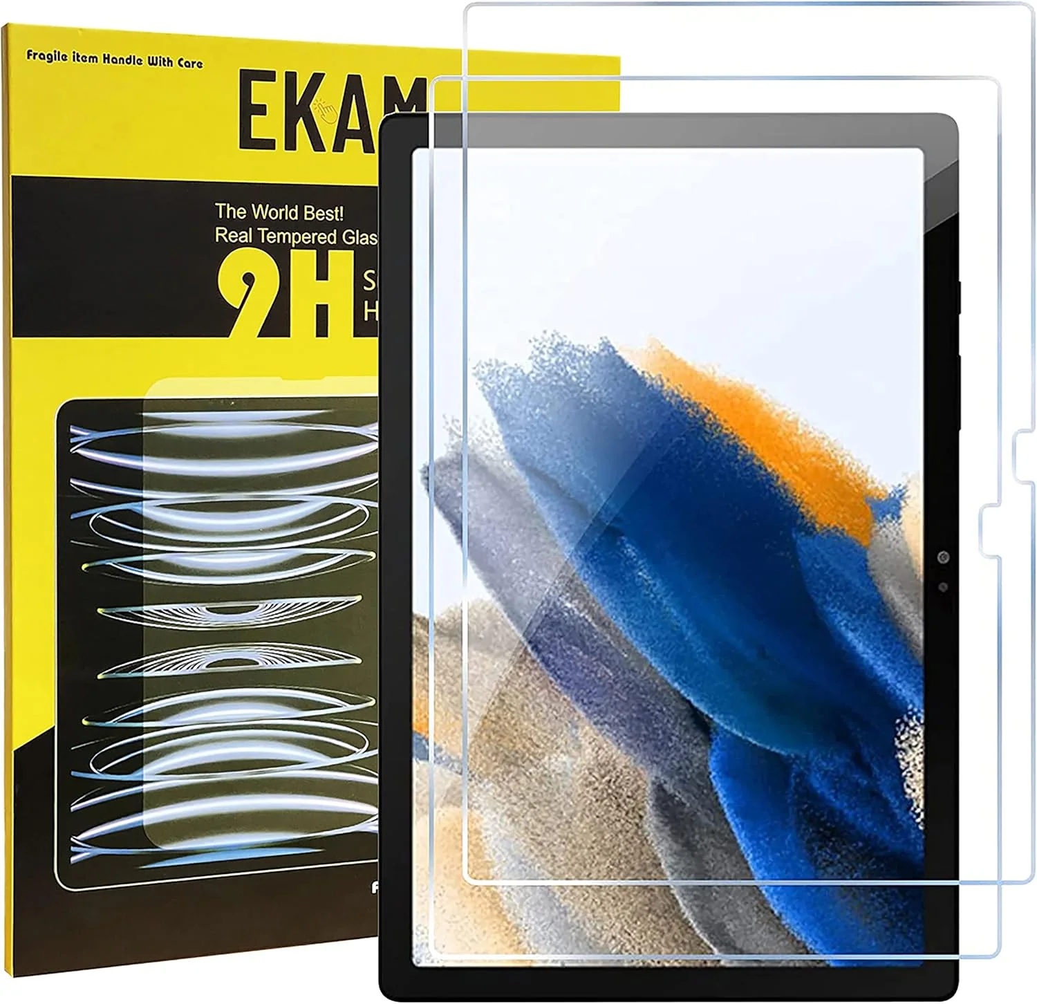 محافظ صفحه نمایش [2 عددی] موبایل استاف لیمیتد برای Samsung Galaxy Tab A8 10.5 اینچ (2021)، فیلم شیشه ای حرارت دیده برای Galaxy Tab Galaxy Tab A8 SM-X200/SM-X205 [نصب آسان]