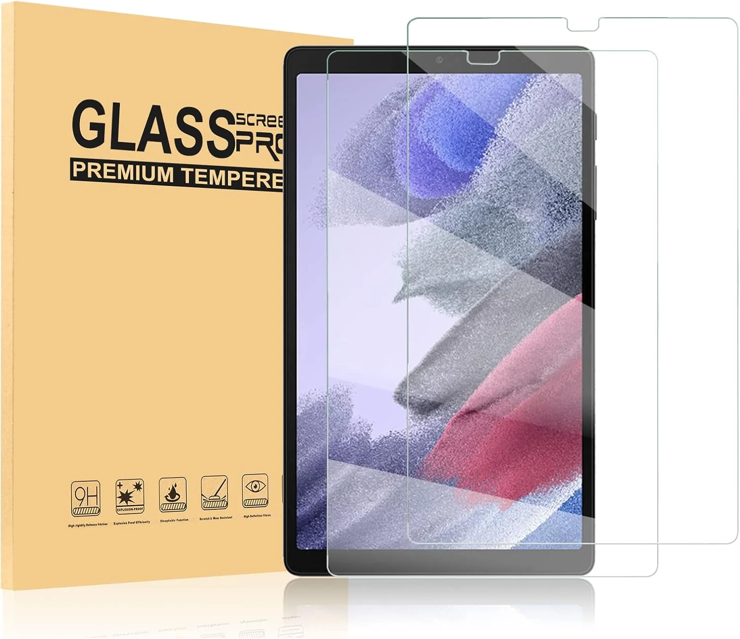 محافظ صفحه نمایش Irovami، فیلم محافظ صفحه سازگار با محافظ صفحه نمایش Samsung Galaxy Tab A7 Lite، فیلم شیشه ای مقاوم در برابر خراش - اثر انگشت