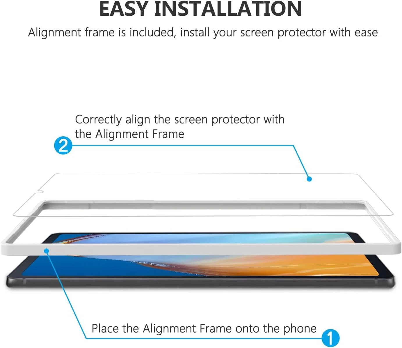 محافظ صفحه نمایش شیشه ای حرارت دیده اسکرین SPARIN، سازگار با تبلت سامسونگ گلکسی تب S6 لایت 10.4 اینچ 2020، همراه با قاب نصب، سازگار با قلم S، مقاوم در برابر خراش (2 عدد)