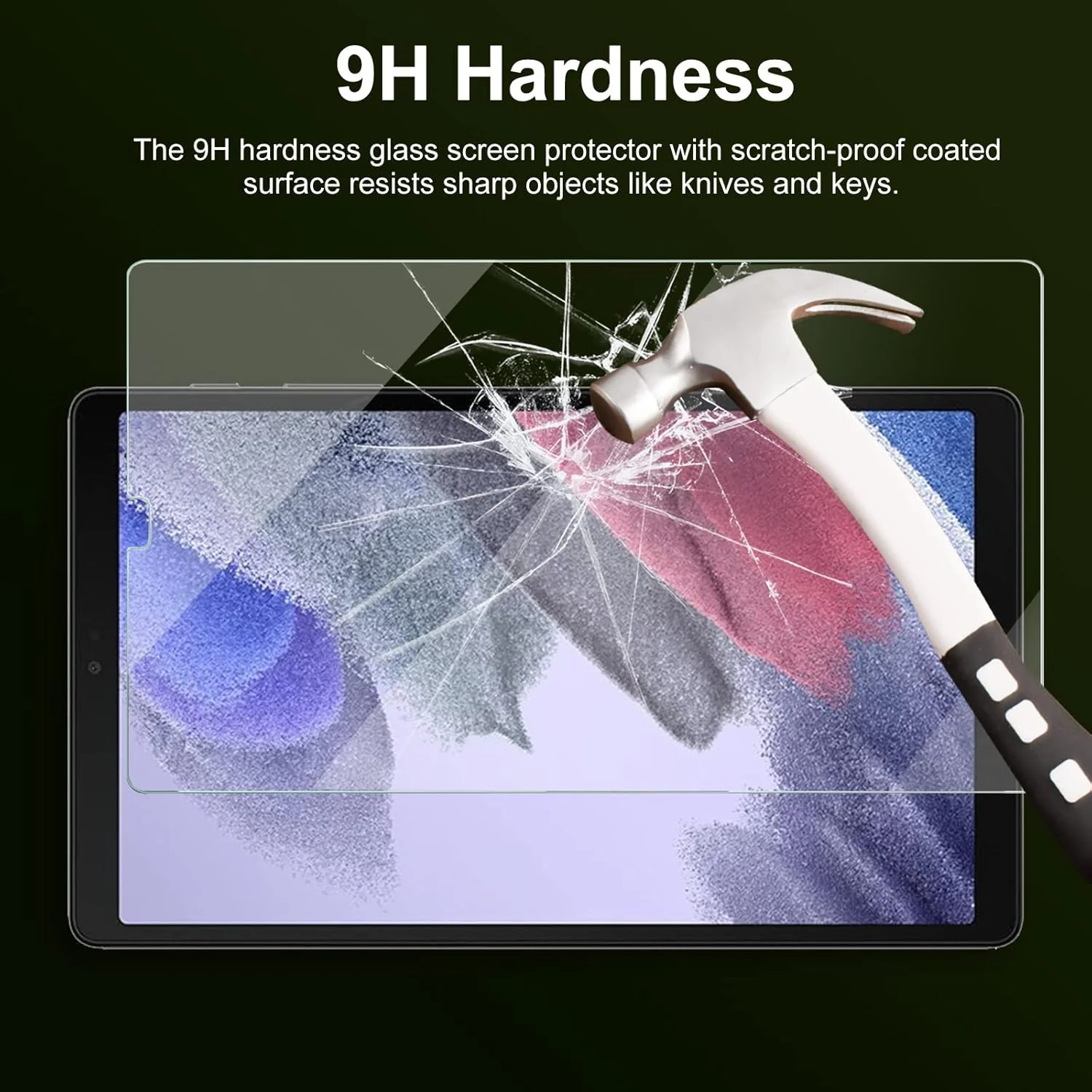 محافظ صفحه نمایش Irovami، فیلم محافظ صفحه سازگار با محافظ صفحه نمایش Samsung Galaxy Tab A7 Lite، فیلم شیشه ای مقاوم در برابر خراش - اثر انگشت