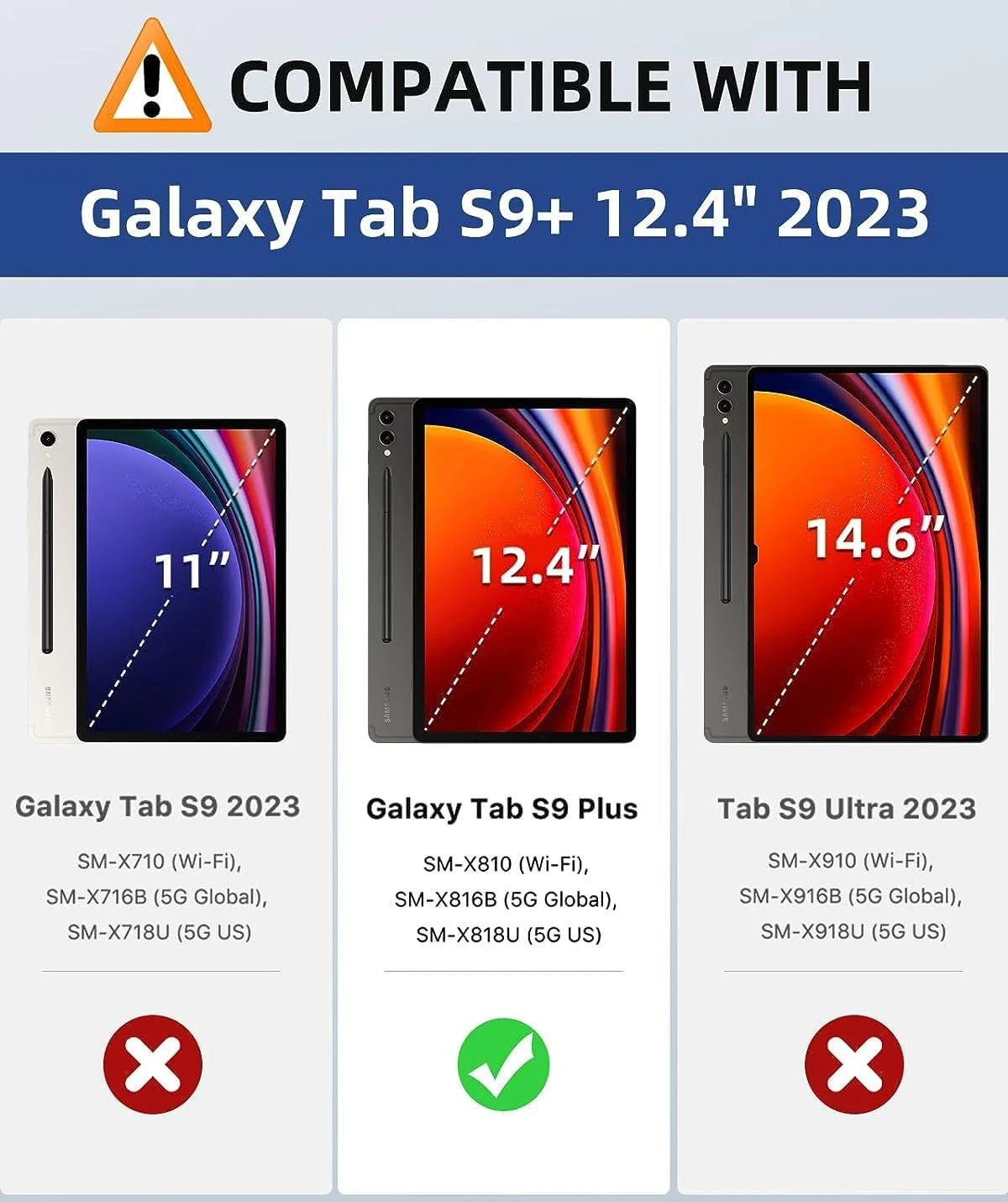 محافظ صفحه نمایش شیشه ای SCIMIN [2 عددی] برای تبلت سامسونگ گلکسی تب S9+ 12.4 اینچی (SM-X810 / SM-X816B)