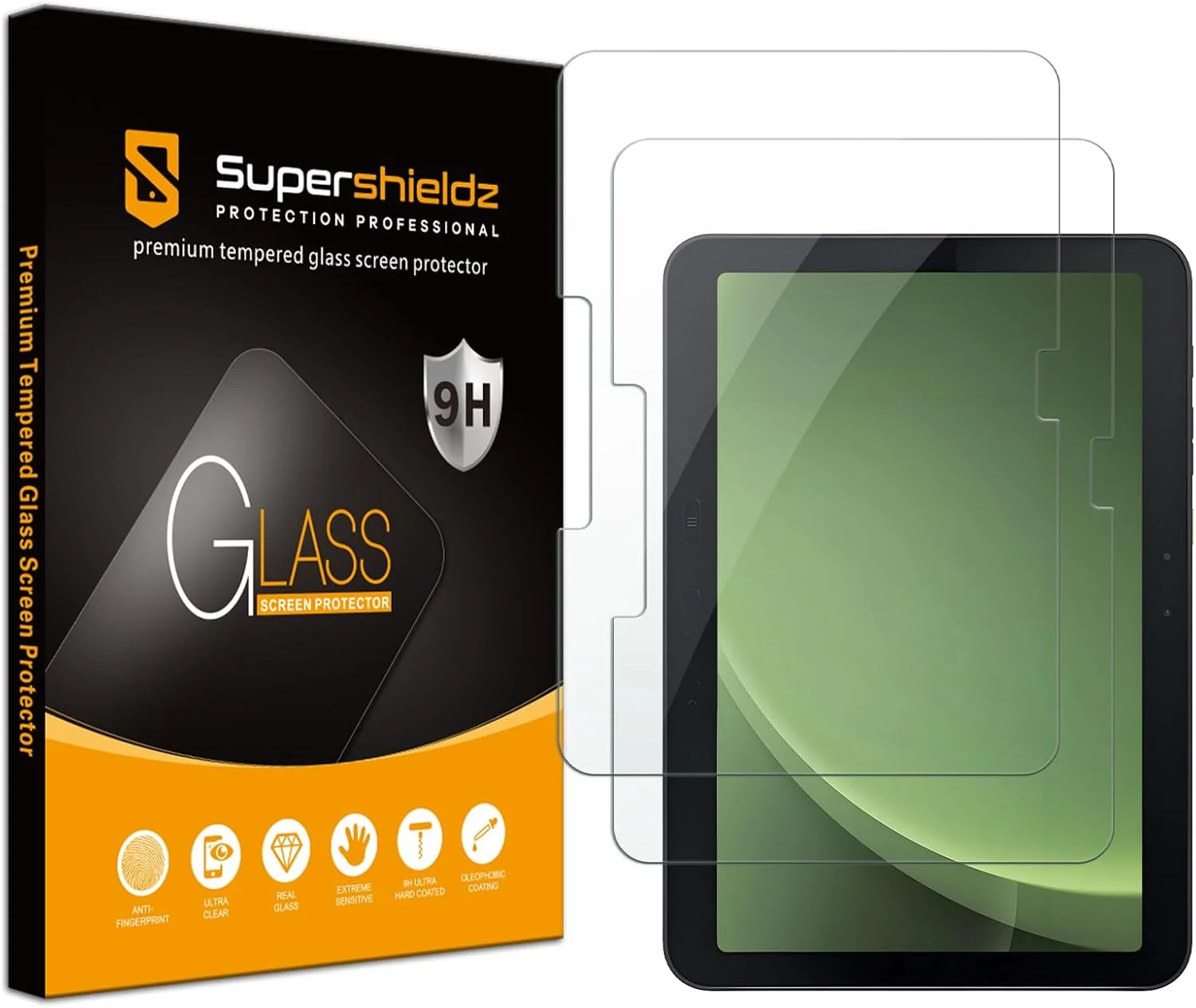 محافظ صفحه نمایش (2 عددی) Supershieldz، طراحی شده برای تبلت سامسونگ گلکسی تب اکتیو 5 پرو/اکتیو 5 پرو (10.1 اینچ)، (شیشه حرارت دیده)، ضد خش، بدون حباب