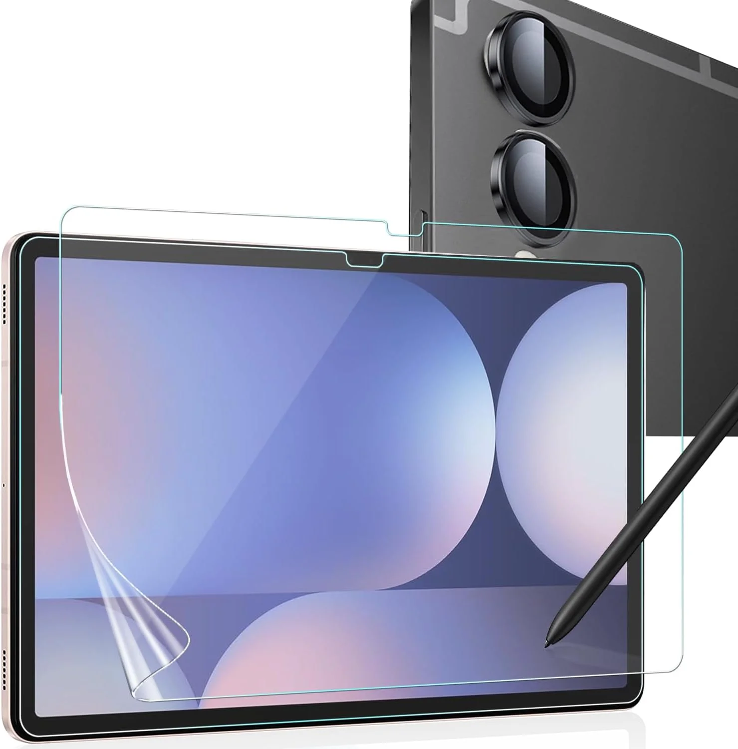 محافظ صفحه نمایش و محافظ لنز دوربین 2+2 عددی Anbzsign برای تبلت سامسونگ گلکسی تب S10 پلاس/تب S9 پلاس، ضد تابش نور، فیلم PET مات برای طراحی