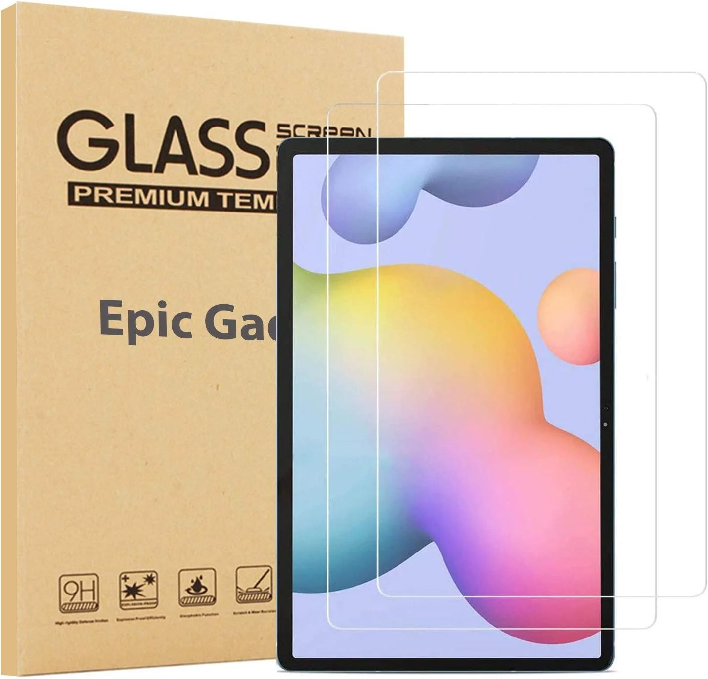 محافظ صفحه نمایش شیشه ای Epicgadget [بسته 2 عددی] برای تبلت سامسونگ گلکسی تب S9 11 اینچ SM-X710/X716/X718 (2023) / گلکسی تب S8 11 اینچ SM-X700/X706 - فیلم شیشه ای حرارت دیده / کیفیت بالا / سختی 9H