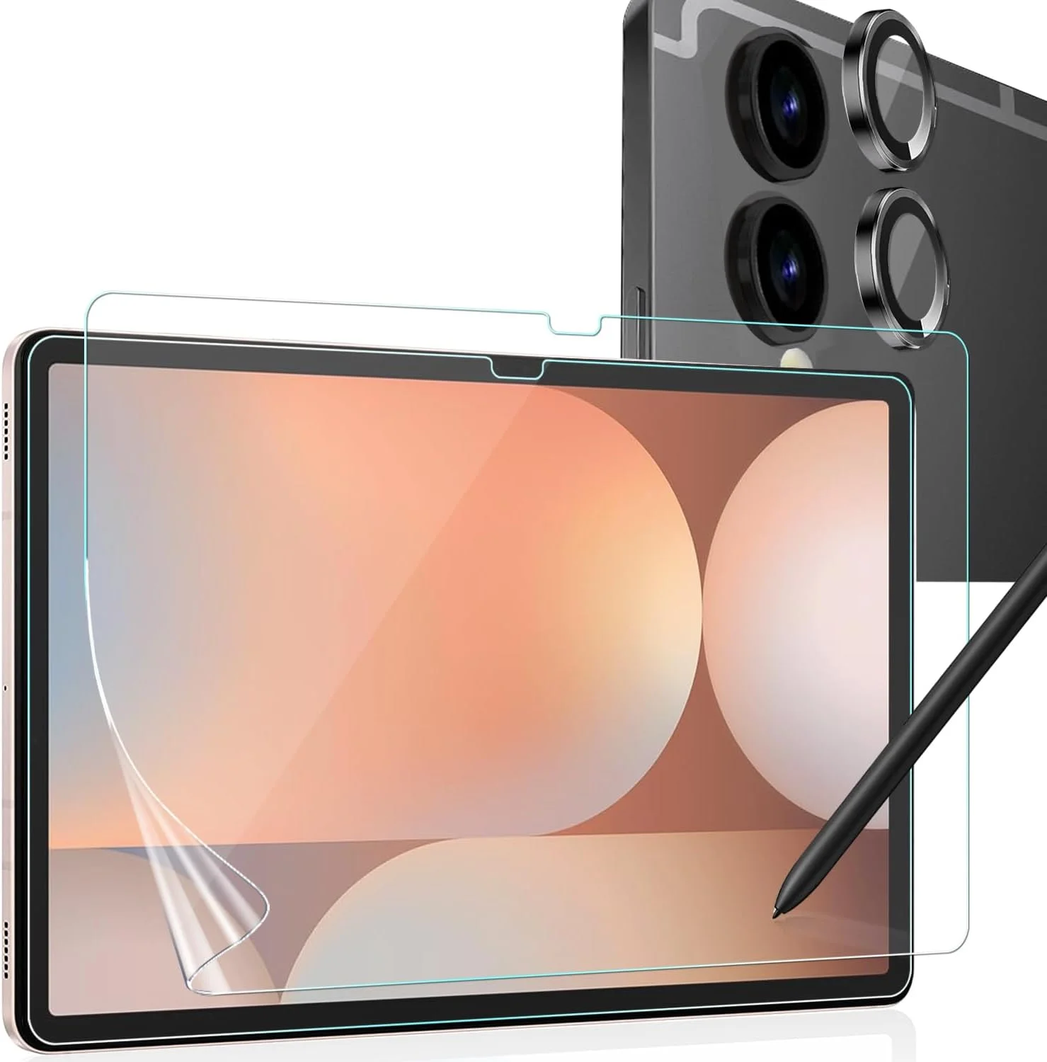 محافظ صفحه نمایش و محافظ لنز دوربین 2+2 عددی Anbzsign برای تبلت سامسونگ گلکسی تب S10 پلاس/تب S9 پلاس، ضد تابش نور، فیلم PET مات برای طراحی