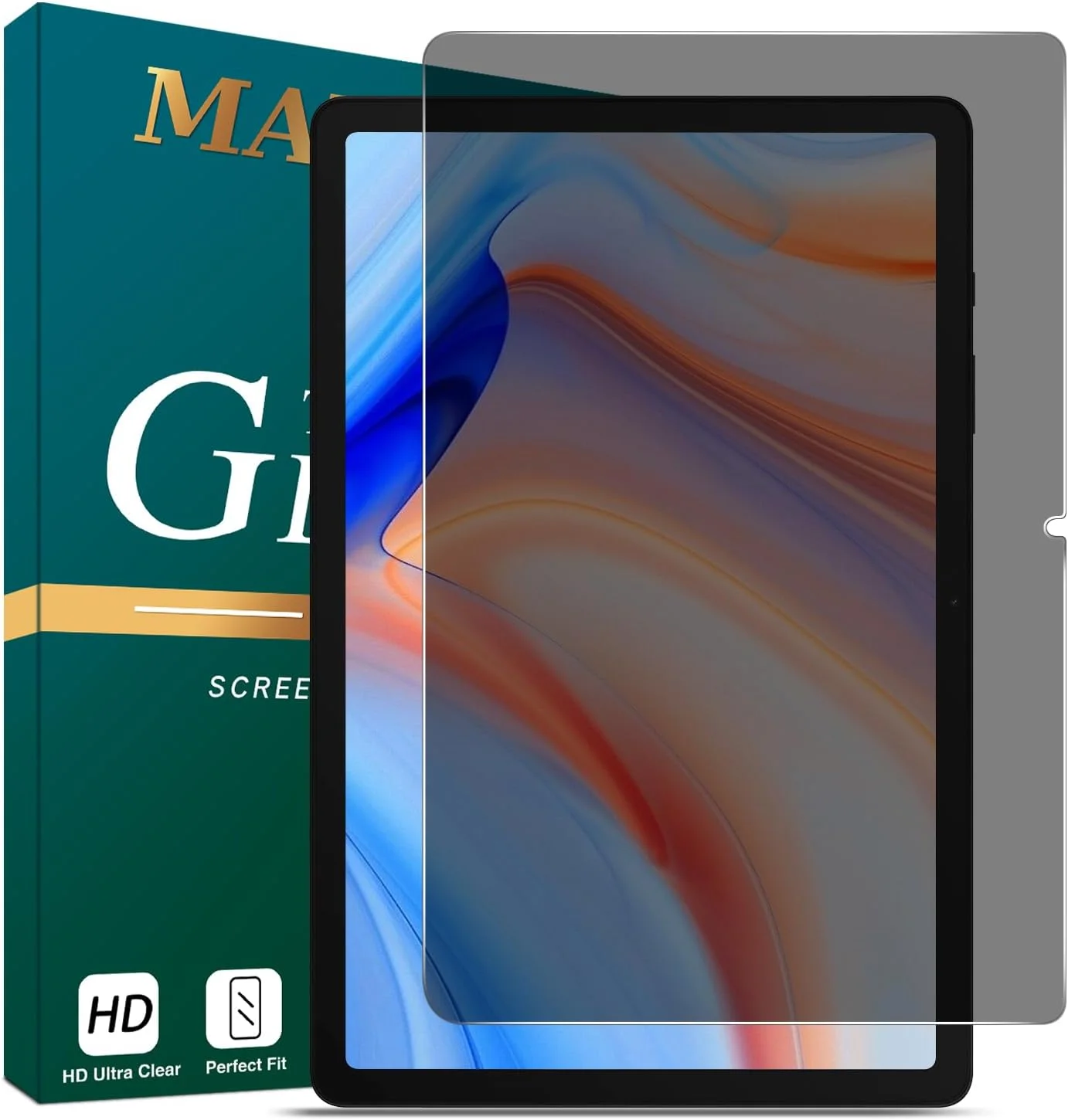 محافظ صفحه نمایش حریم خصوصی MAYtobe (تک عددی) برای تبلت سامسونگ گلکسی تب S9 FE پلاس / S9 پلاس / S8 پلاس / S7 FE / S7 پلاس (12.4 اینچ) شیشه حرارت دیده، بدون حباب، ضد خش، نصب آسان