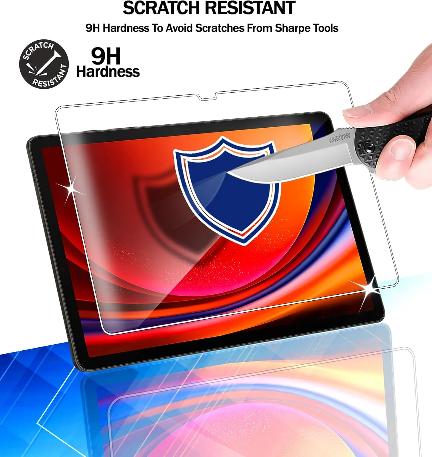 محافظ صفحه نمایش RKINC بسته 2 عددی برای تبلت سامسونگ گلکسی تب S9 Ultra 14.6 اینچی، محافظ صفحه شیشه ای حرارت دیده HD، مقاوم در برابر خراش، بدون حباب