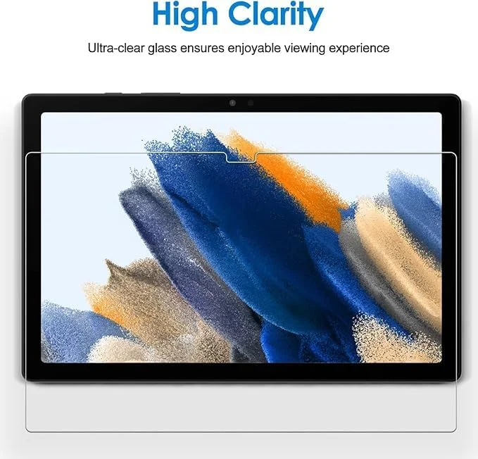 محافظ صفحه نمایش سازگار با Samsung Galaxy Tab A8 (10.5 اینچی، مدل 2021، SM-X200/X205/X207)، فیلم شیشه ای حرارت دیده 9H ضد خش، شفافیت HD با ابزار نصب آسان، بسته 2 عددی