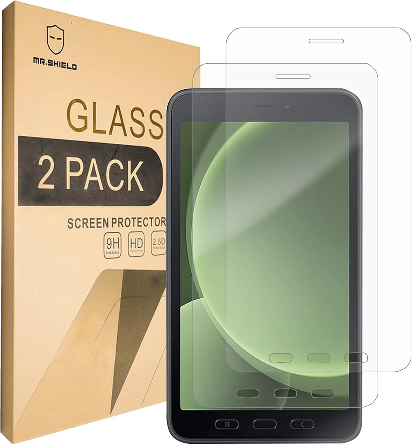 محافظ صفحه نمایش Mr.Shield برای Samsung Galaxy Tab Active5 [محافظت از دوربین] شیشه حرارت دیده [سختی 9H] [2 عدد] محافظ صفحه نمایش بدون حباب