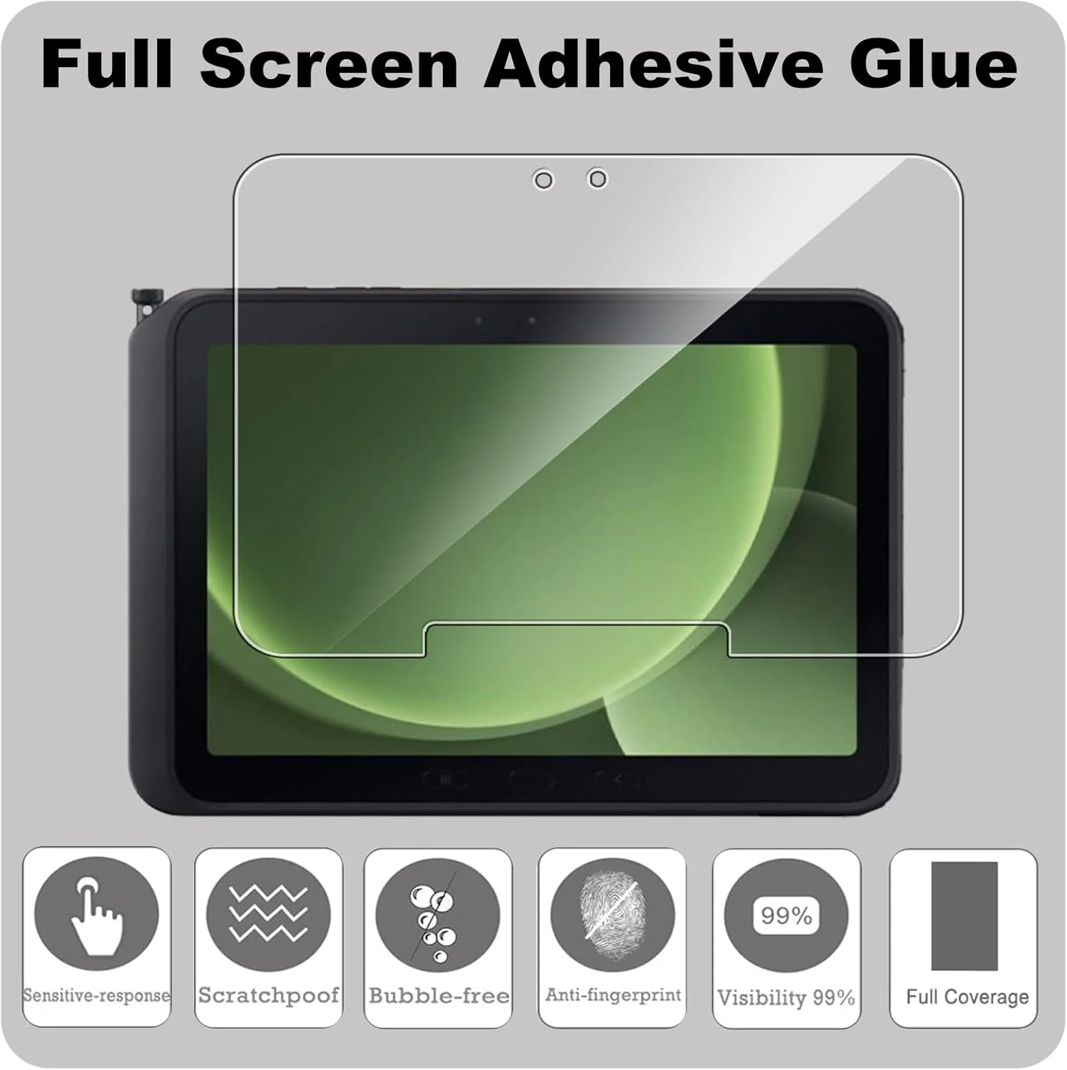 محافظ صفحه نمایش KZIOACSH برای تبلت سامسونگ گلکسی تب اکتیو 5 پرو/تب اکتیو 5 پرو 10.1 اینچ، بسته 2 عددی فوق شفاف ضد خش ضد اثر انگشت سختی 9H حساس به لمس بدون حباب شیشه حرارت دیده