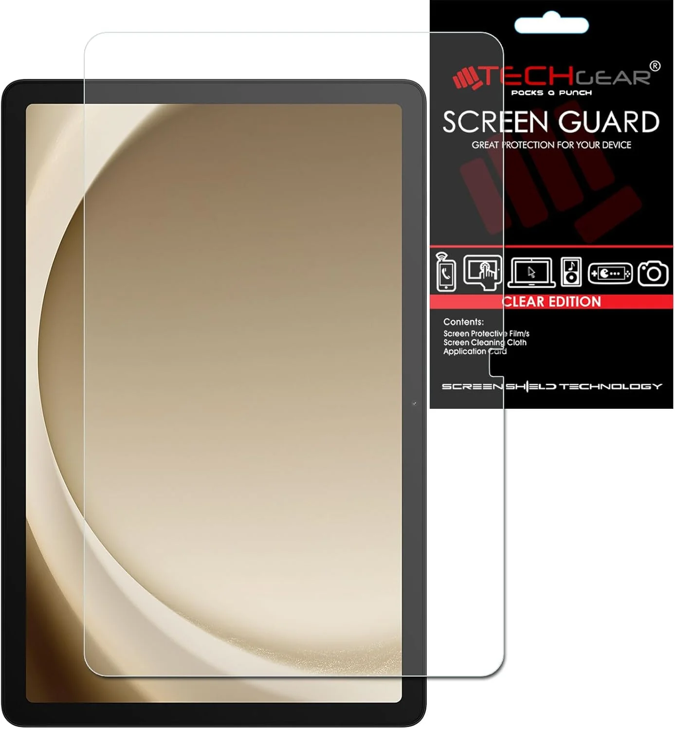 محافظ صفحه نمایش شفاف TECHGEAR برای تبلت گلکسی تب A9 پلاس 11 اینچ (مدل SM-X210 / SM-X215)، طراحی شده برای تبلت سامسونگ گلکسی تب A9 پلاس 11 اینچ 2023