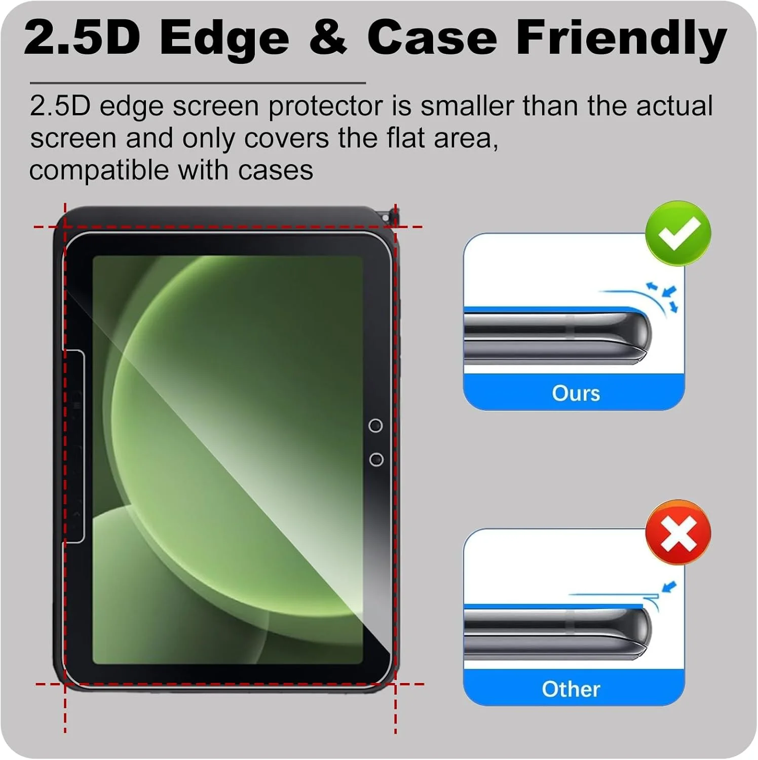 محافظ صفحه نمایش KZIOACSH برای تبلت سامسونگ گلکسی تب اکتیو 5 پرو/تب اکتیو 5 پرو 10.1 اینچ، بسته 2 عددی فوق شفاف ضد خش ضد اثر انگشت سختی 9H حساس به لمس بدون حباب شیشه حرارت دیده