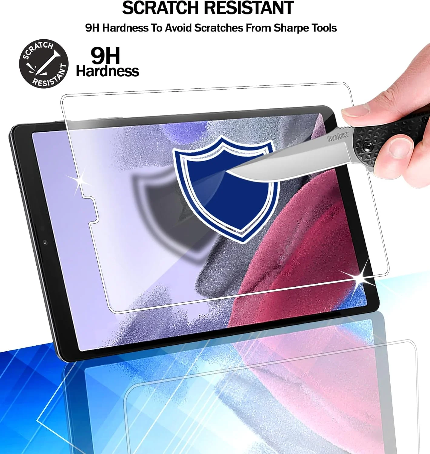 محافظ صفحه نمایش RKINC [بسته 2 عددی] برای تبلت سامسونگ گلکسی تب A7 لایت (8.7 اینچ) مدل SM-T220/SM-T225، شیشه حرارت دیده با سختی 9H، 0.33 میلی متر شفاف [ضد خش] [بدون حباب]