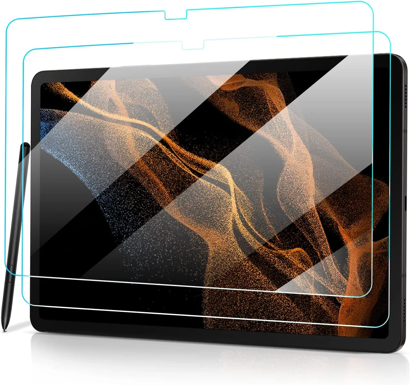محافظ صفحه نمایش شیشه ای حرارت دیده سافت ام مدل [2 عددی] مناسب برای تبلت سامسونگ گلکسی تب S9 پلاس 2023 / S8 پلاس 2022 / S7 FE 2021 / S7 پلاس / S7+(12.4) به همراه کیت تمیز کننده ارتقا یافته /2.5D/ بدون حباب/ضد خش