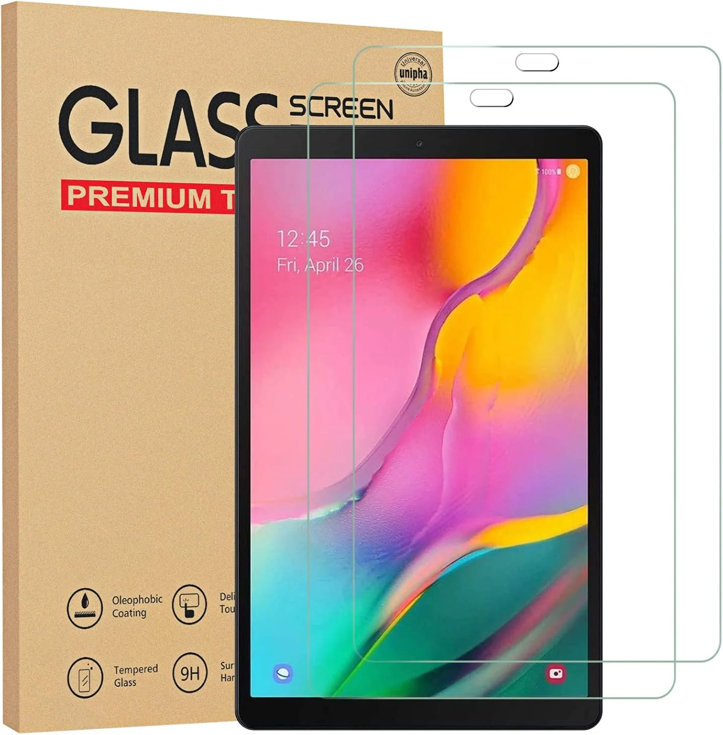 محافظ صفحه نمایش Gerutek [بسته 2 عددی] برای Samsung Galaxy Tab A 10.1 2019 (SMT510/T515)، محافظ صفحه نمایش شیشه ای حرارت دیده [فوق العاده شفاف][ضد خش][بدون حباب][ضد اثر انگشت] برای Tab A 10.1 اینچ 2019