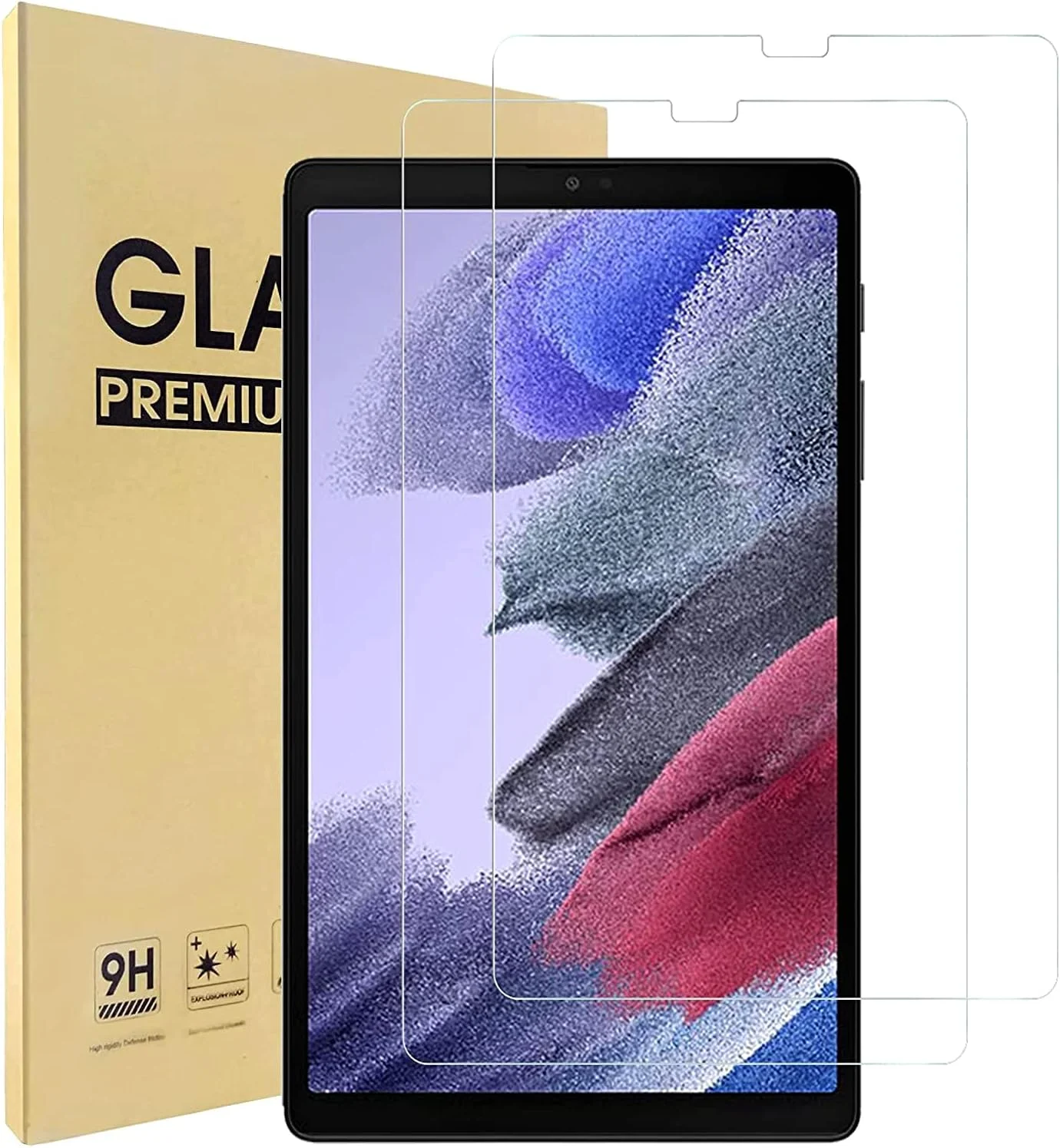 محافظ صفحه نمایش شیشه ای حرارت دیده A2One Stuff [بسته 2 عددی]، برای تبلت سامسونگ گلکسی تب A7 لایت 8.7 اینچی، ضد خش، نصب آسان، بدون حباب، شفاف