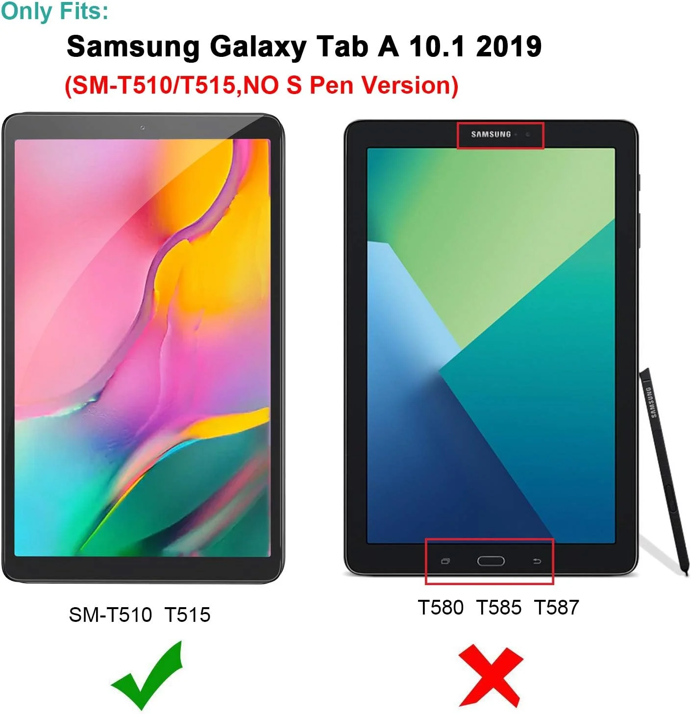 محافظ صفحه نمایش Gerutek [بسته 2 عددی] برای Samsung Galaxy Tab A 10.1 2019 (SMT510/T515)، محافظ صفحه نمایش شیشه ای حرارت دیده [فوق العاده شفاف][ضد خش][بدون حباب][ضد اثر انگشت] برای Tab A 10.1 اینچ 2019