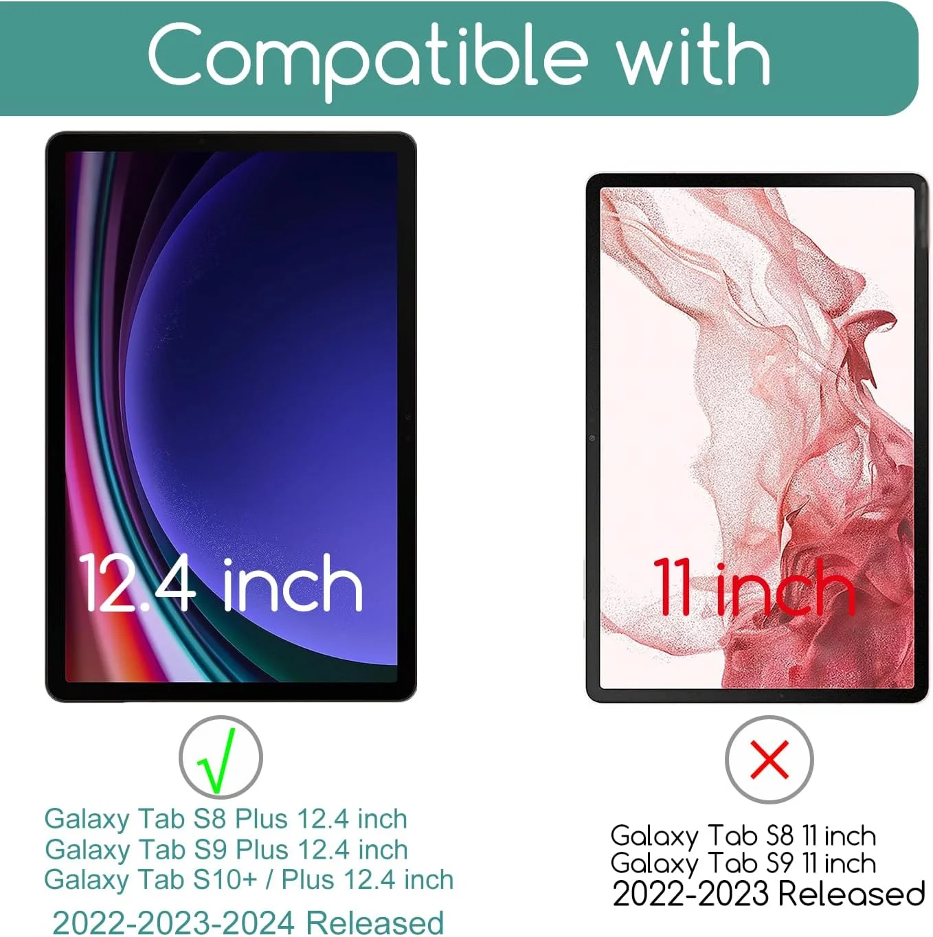 محافظ صفحه نمایش KEANBOLL دو عددی برای تبلت سامسونگ گلکسی تب S9 پلاس (12.4 اینچ 2023) شیشه حرارت دیده