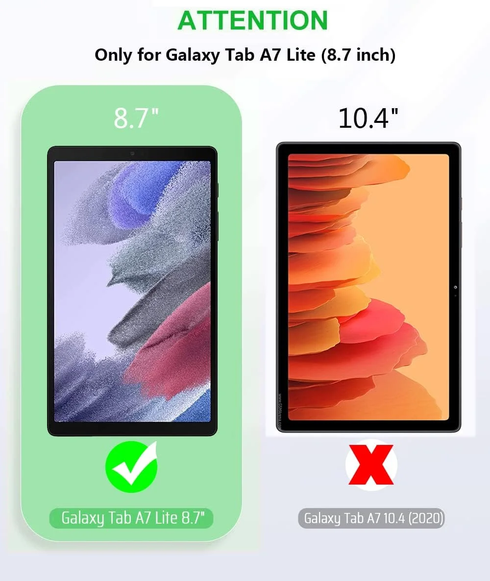 محافظ صفحه نمایش [دو عددی] LEEBOSS برای تبلت سامسونگ گلکسی تب A7 لایت 8.7 اینچی مدل T220/T225، فیلم شیشه ای حرارت دیده با سختی 9H و ضد خش