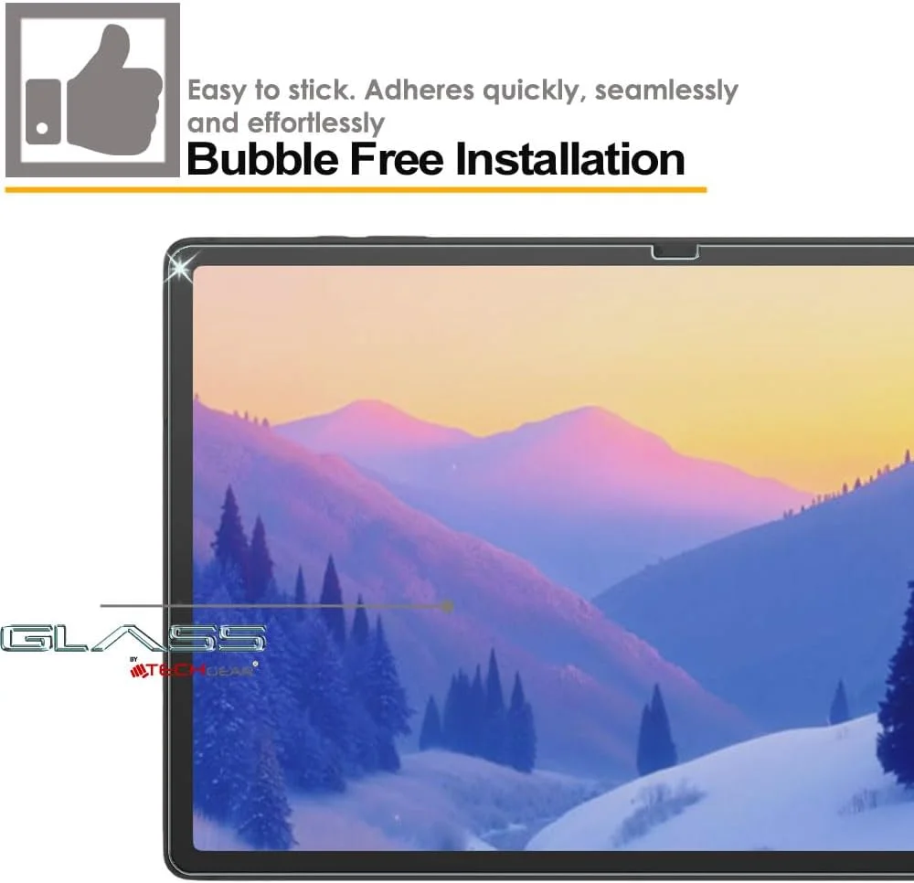 بسته 2 عددی محافظ صفحه نمایش شیشه ای TECHGEAR سازگار با Samsung Galaxy Tab S7 FE 2021، Tab S7 Plus (12.4 اینچ)، محافظ صفحه نمایش Tab S8 Plus 5G 2022، محافظ صفحه نمایش شیشه ای حرارت دیده [9H] کریستالی