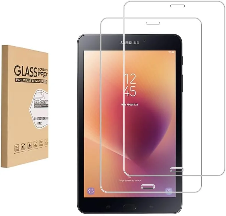 محافظ صفحه نمایش شیشه ای حرارت دیده [بسته 2 عددی] Shunwige برای Samsung TAB A 8.0 2017/ T380/T385/A2 S، فیلم شیشه ای حرارت دیده با وضوح بالا، سختی 9H، ضد خش