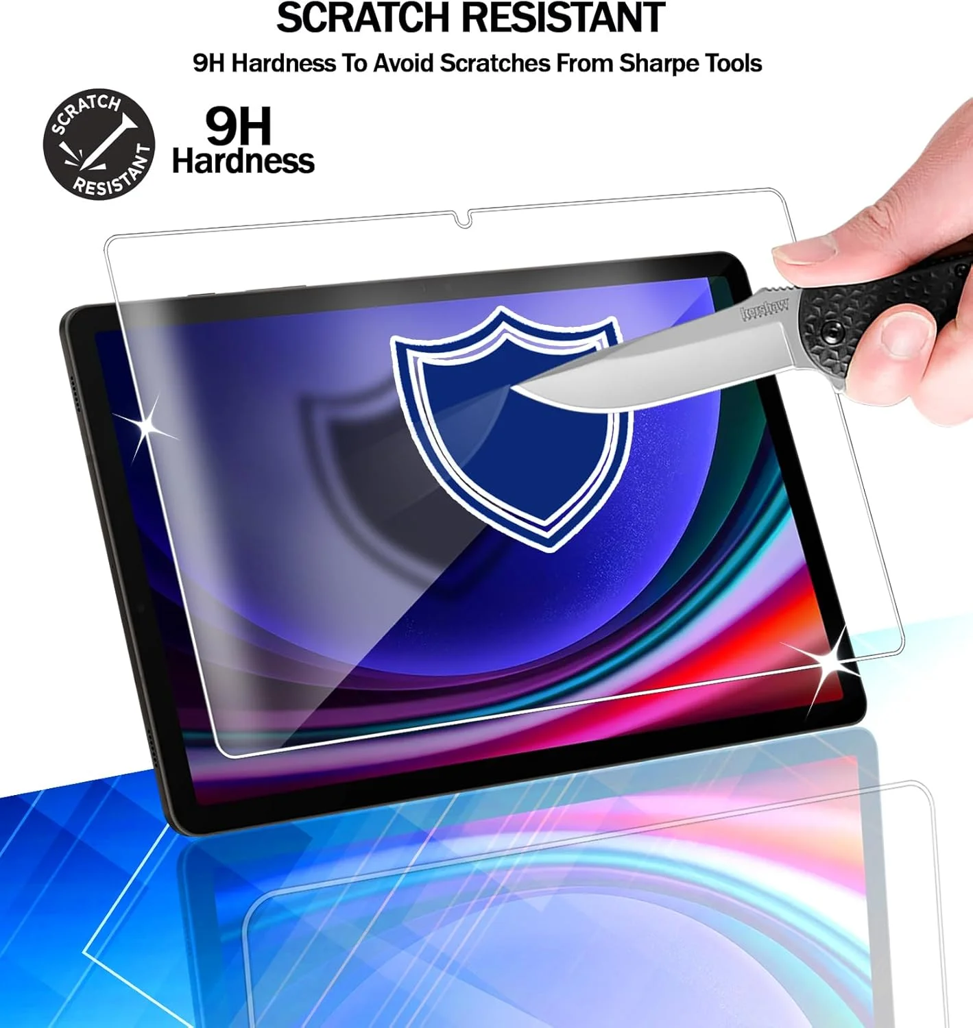 محافظ صفحه نمایش شیشه ای RKINC بسته 2 عددی برای تبلت سامسونگ گلکسی تب S9 11 اینچ و گلکسی تب S9 FE 10.9 اینچ، محافظ صفحه نمایش HD شیشه حرارت دیده، 0.33 میلی متر مقاوم در برابر خراش، بدون حباب