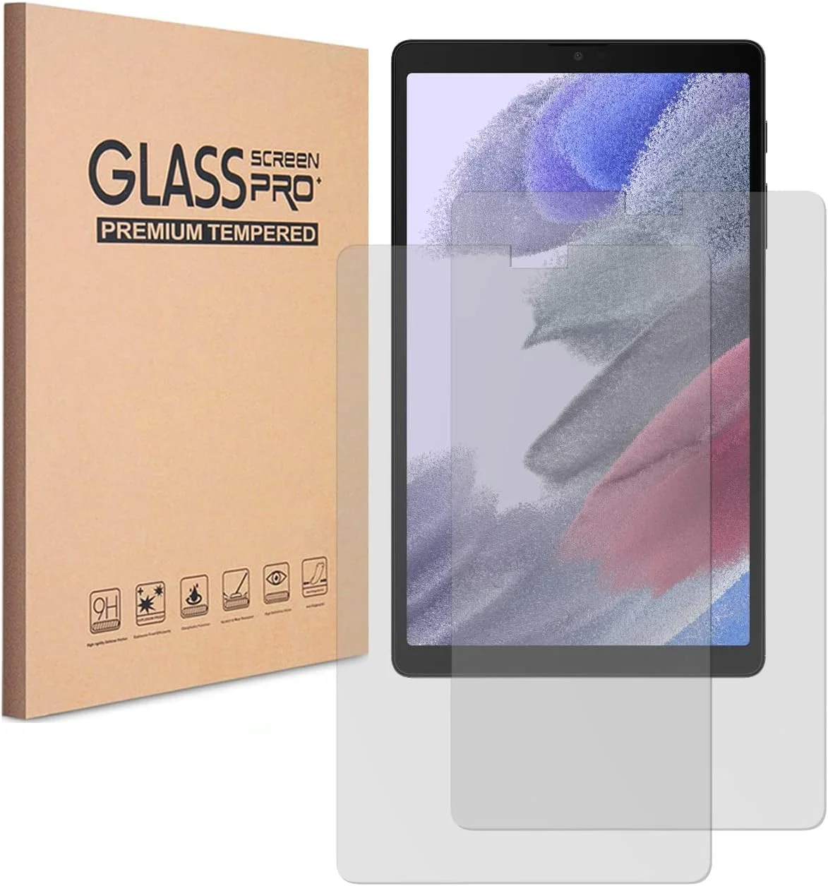 محافظ صفحه نمایش پریمیوم KIQ برای تبلت سامسونگ گلکسی تب A7 Lite 8.7 T220 / T225 (2021)، شیشه حرارت دیده ضد خش و بدون حباب HD [بسته 2 عددی]