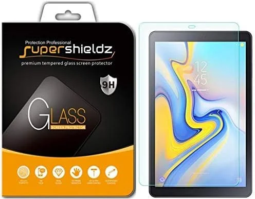 محافظ صفحه نمایش شیشه ای حرارت دیده Supershieldz برای تبلت سامسونگ گلکسی تب A 10.5 اینچ، ضد خش، بدون حباب، تعویض مادام العمر (SM-T590/T595/T597) عرضه شده در سال 2018