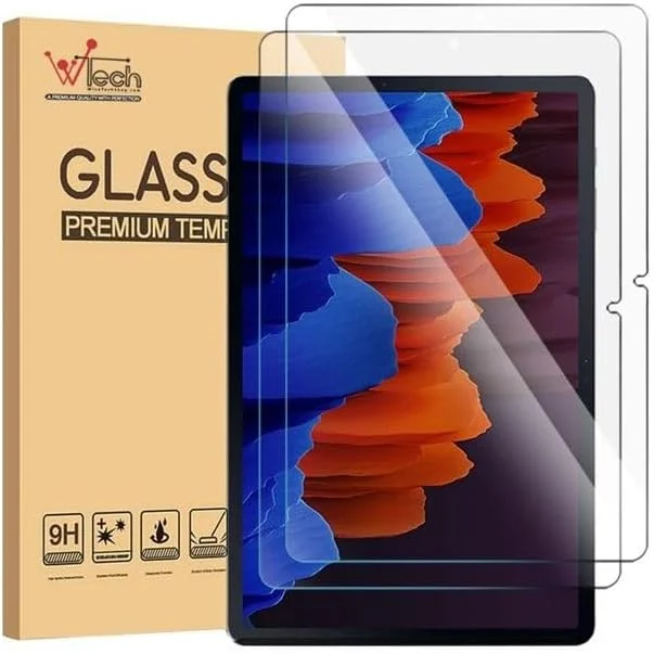 محافظ صفحه نمایش شیشه ای حرارت دیده Wtech برای Samsung Galaxy Tab S7، 2 عدد، شفاف