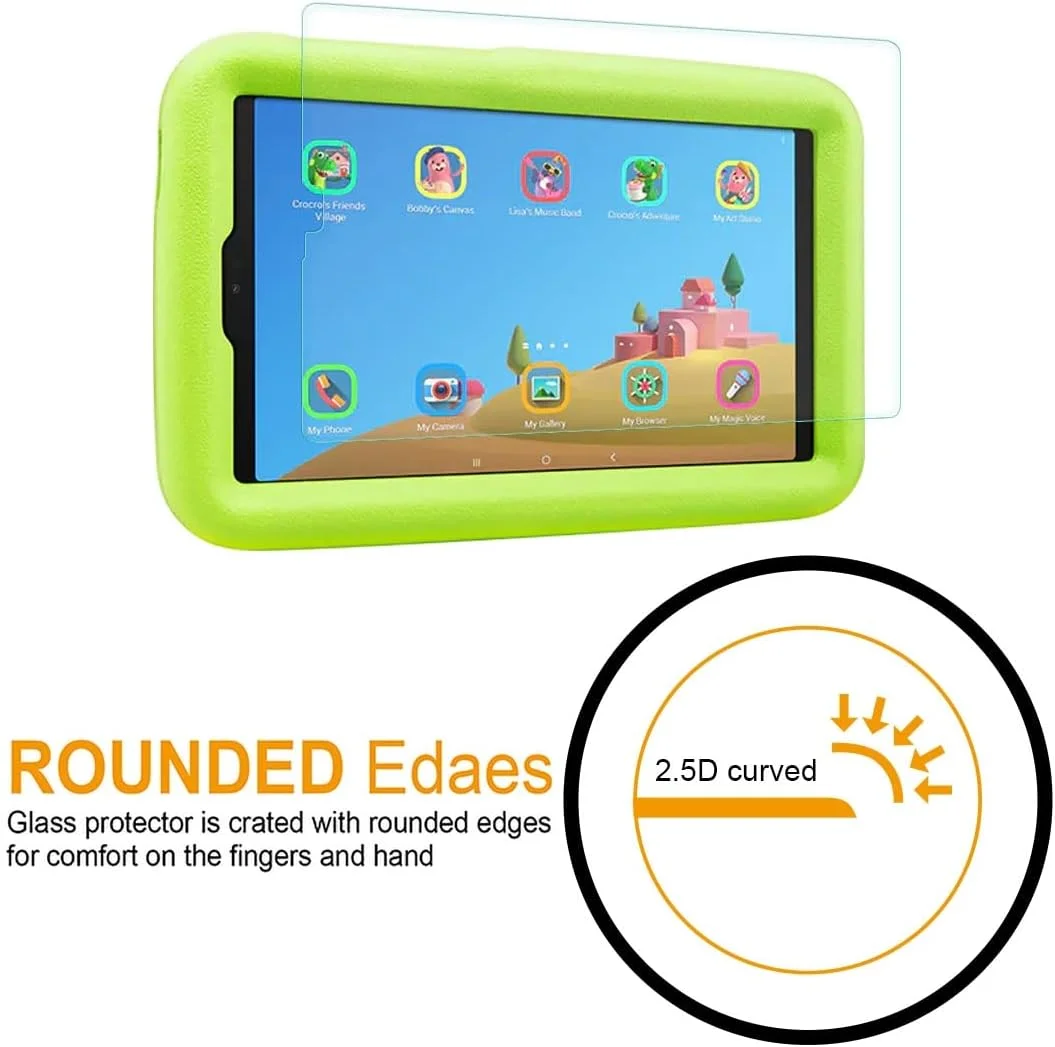 محافظ صفحه نمایش شیشه ای حرارت دیده سوپرشیلدز (2 عددی) طراحی شده برای تبلت سامسونگ گلکسی تب A7 لایت نسخه کودکان، ضد خش و بدون حباب