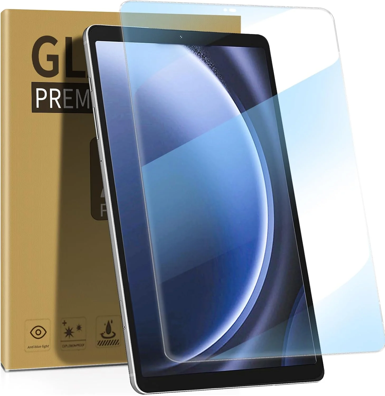 محافظ صفحه نمایش شیشه ای حرارت دیده ضد نور آبی ZenRich [بسته 2 عددی] برای تبلت سامسونگ گلکسی تب A9 8.7 اینچی مدل 2023 SM-X110/SM-X115 با ویژگی ضد تابش نور/ سختی 9H/بدون حباب/سازگار با قاب، سازگار با قلم S