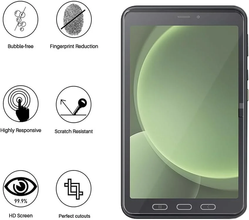 محافظ صفحه نمایش QINOUK برای تبلت سامسونگ گلکسی تب اکتیو 5، [2 عدد] محافظ صفحه نمایش شیشه ای حرارت دیده HD، محافظ صفحه نمایش [ضد خش] برای سامسونگ گلکسی تب اکتیو 5