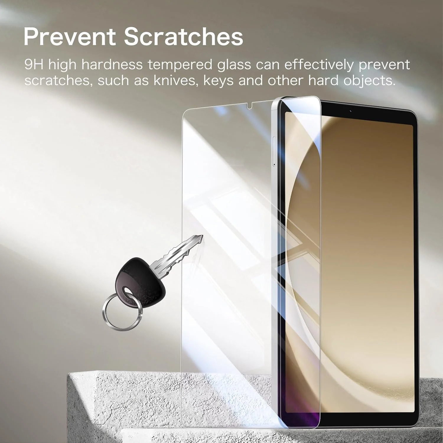 محافظ صفحه نمایش شیشه ای Konduwana، بسته 2 عددی، مناسب برای تبلت سامسونگ گلکسی تب A9 8.7 اینچ 2023 / گلکسی تب A7 لایت 8.7 اینچ 2021، شیشه حرارت دیده با سختی 9H