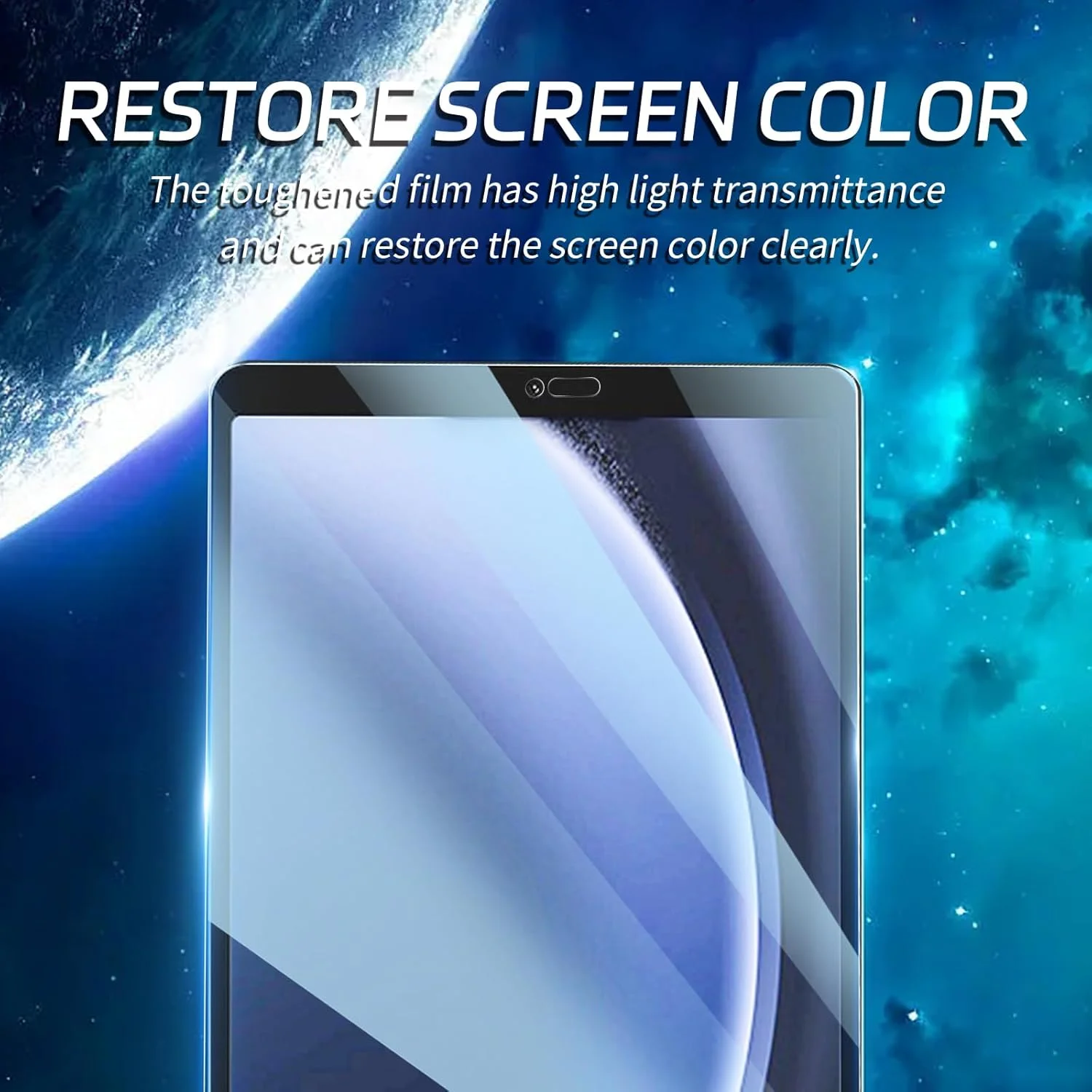 محافظ صفحه نمایش شیشه ای حرارت دیده ضد نور آبی ZenRich [بسته 2 عددی] برای تبلت سامسونگ گلکسی تب A9 8.7 اینچی مدل 2023 SM-X110/SM-X115 با ویژگی ضد تابش نور/ سختی 9H/بدون حباب/سازگار با قاب، سازگار با قلم S