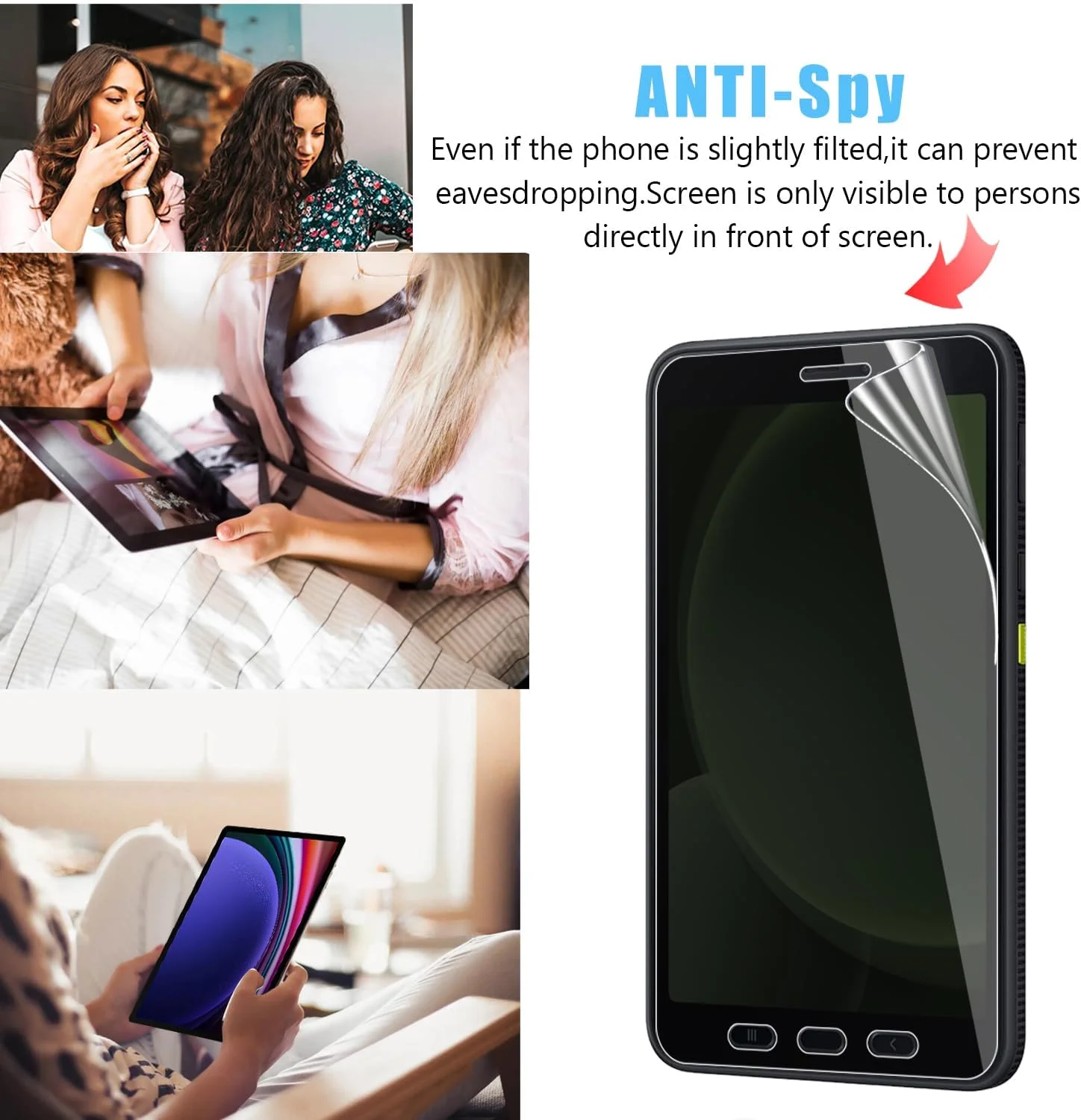 محافظ صفحه نمایش حریم خصوصی Anbzsign [بسته 2 عددی] برای Samsung Galaxy Tab Active5، فیلم TPU خود ترمیم شونده، حساس به لمس، HD فوق العاده نازک