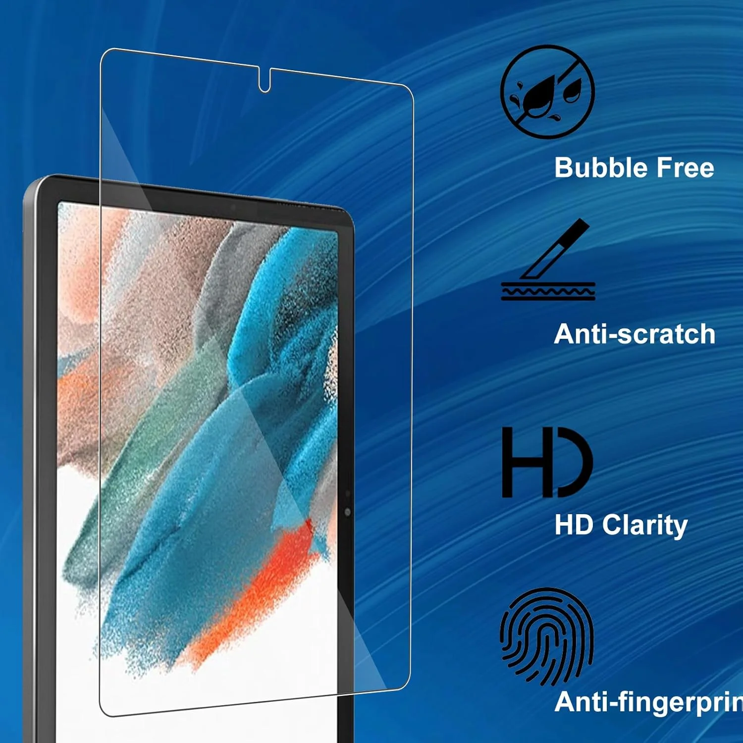 محافظ صفحه نمایش CONAPIKA برای تبلت سامسونگ گلکسی تب A9 2023، بسته 2 عددی، سختی 9H، ضد خش، ضد حباب، محافظ صفحه نمایش شیشه ای حرارت دیده، حساسیت بالا HD، محافظ صفحه نمایش ضد اثر انگشت