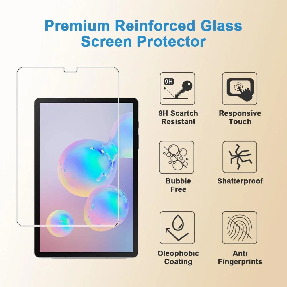 محافظ صفحه نمایش HYGAMOCC برای Samsung Galaxy Tab S5e / Tab S6 (10.5 اینچ) فیلم شیشه ای حرارت دیده ضد خش، بدون حباب، کیفیت بالا (2 عدد)