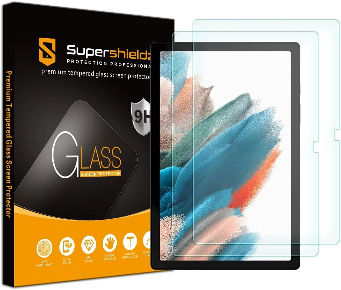 محافظ صفحه نمایش (2 عددی) Supershieldz، طراحی شده برای تبلت سامسونگ گلکسی تب A8 10.5 اینچ (2021)، (شیشه حرارت دیده)، ضد خش، بدون حباب