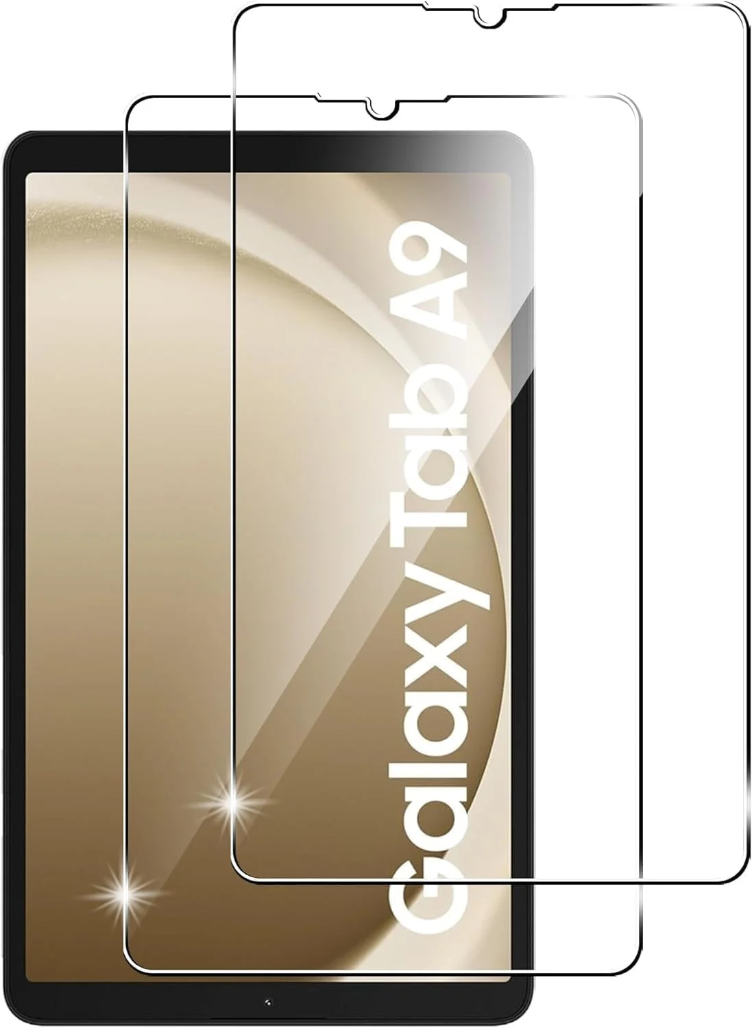 محافظ صفحه نمایش WEOFUN بسته 2 عددی برای تبلت سامسونگ گلکسی تب A9، 8.7 اینچ 2023، شیشه حرارت دیده، ضد خش، HD شفاف، بدون حباب