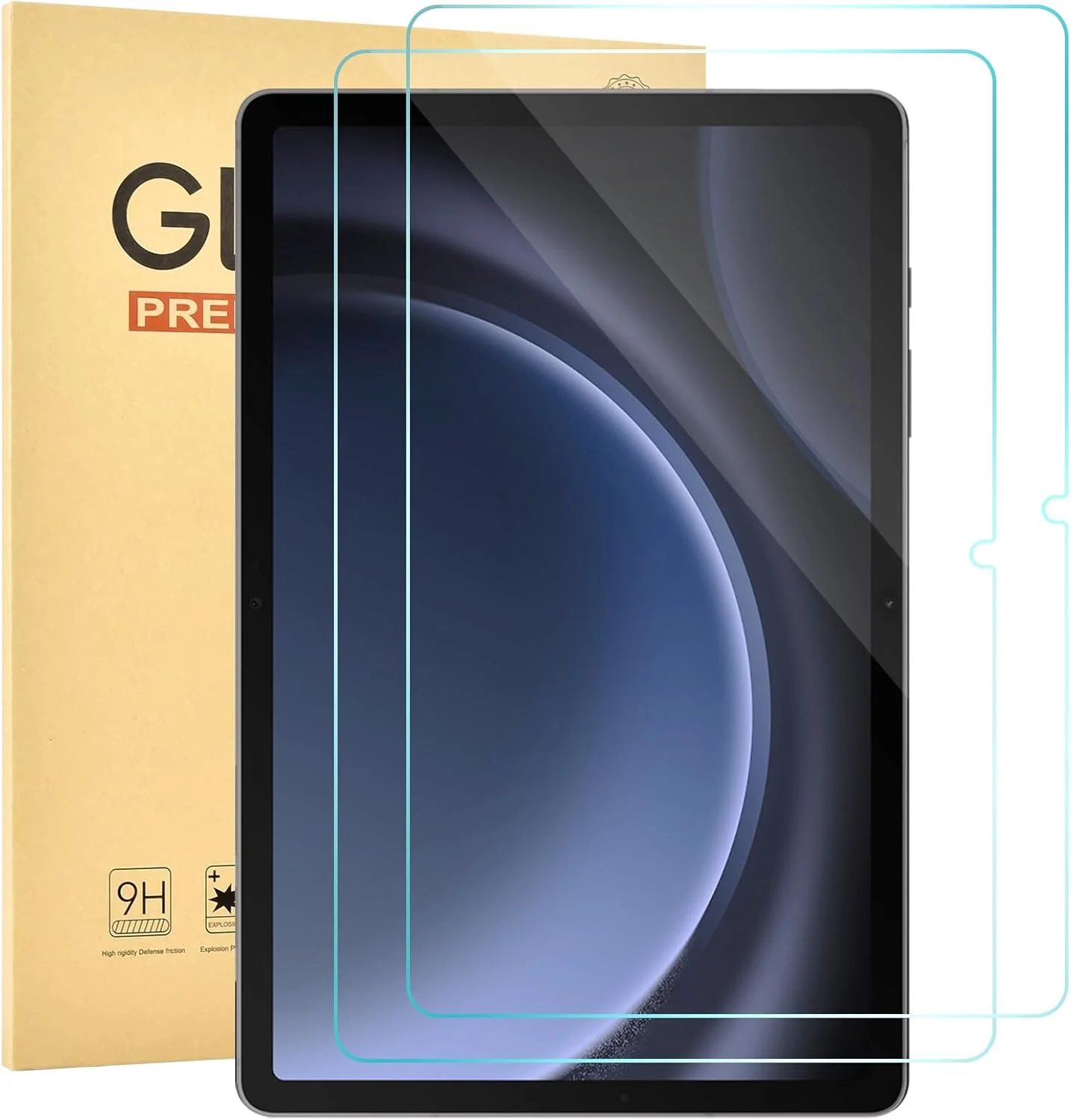 محافظ صفحه نمایش 2 عددی Jngnpn برای تبلت سامسونگ گلکسی تب S9 FE 5G (10.9 اینچ)/گلکسی تب S9 (11 اینچ)، فیلم شیشه ای سخت تمپر شده با سختی 9H برای گلکسی تب S8/ S7 (11 اینچ)، حساس به لمس، ضد خش (شفاف)