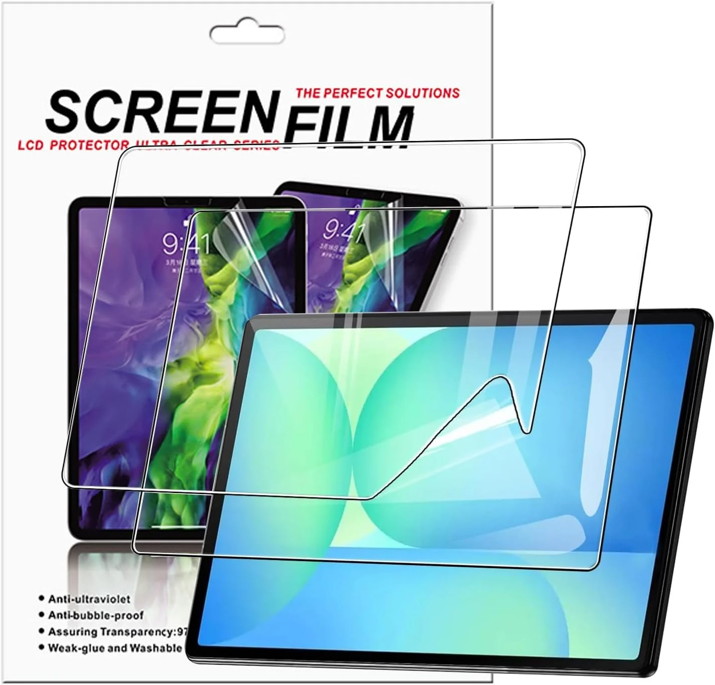 محافظ صفحه نمایش KZIOACSH برای تبلت سامسونگ گلکسی تب S10 FE+/S10 FE Plus 13.1 اینچ، بسته 2 عددی محافظ صفحه نمایش PET ضد خش با وضوح HD، محافظ صفحه نمایش فوق العاده نازک و بدون حباب، غیر شیشه ای