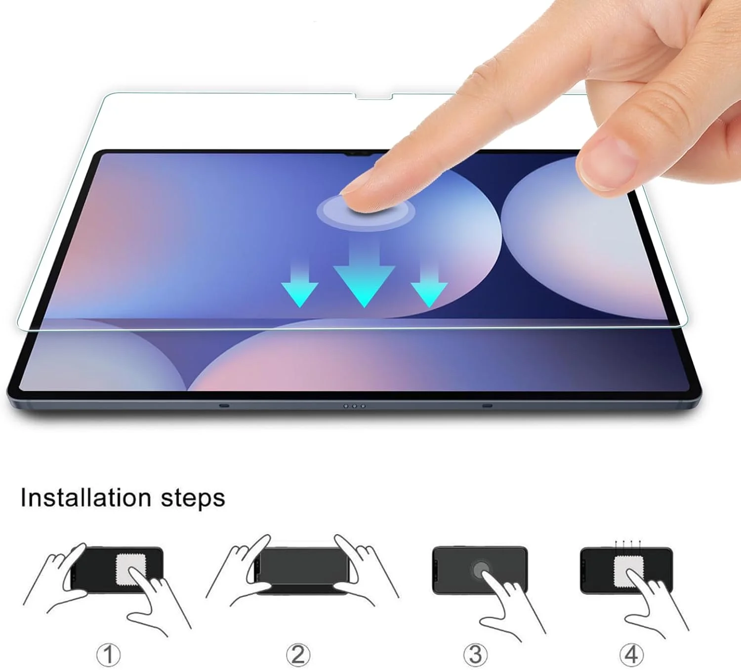 محافظ صفحه نمایش 2 عددی WD&CD سازگار با تبلت سامسونگ گلکسی تب S10 پلاس 12.4 اینچ / S7/8/9 پلاس، شیشه حرارت دیده با وضوح بالا سازگار با گلکسی تب S10 پلاس 12.4 اینچ سختی 9H