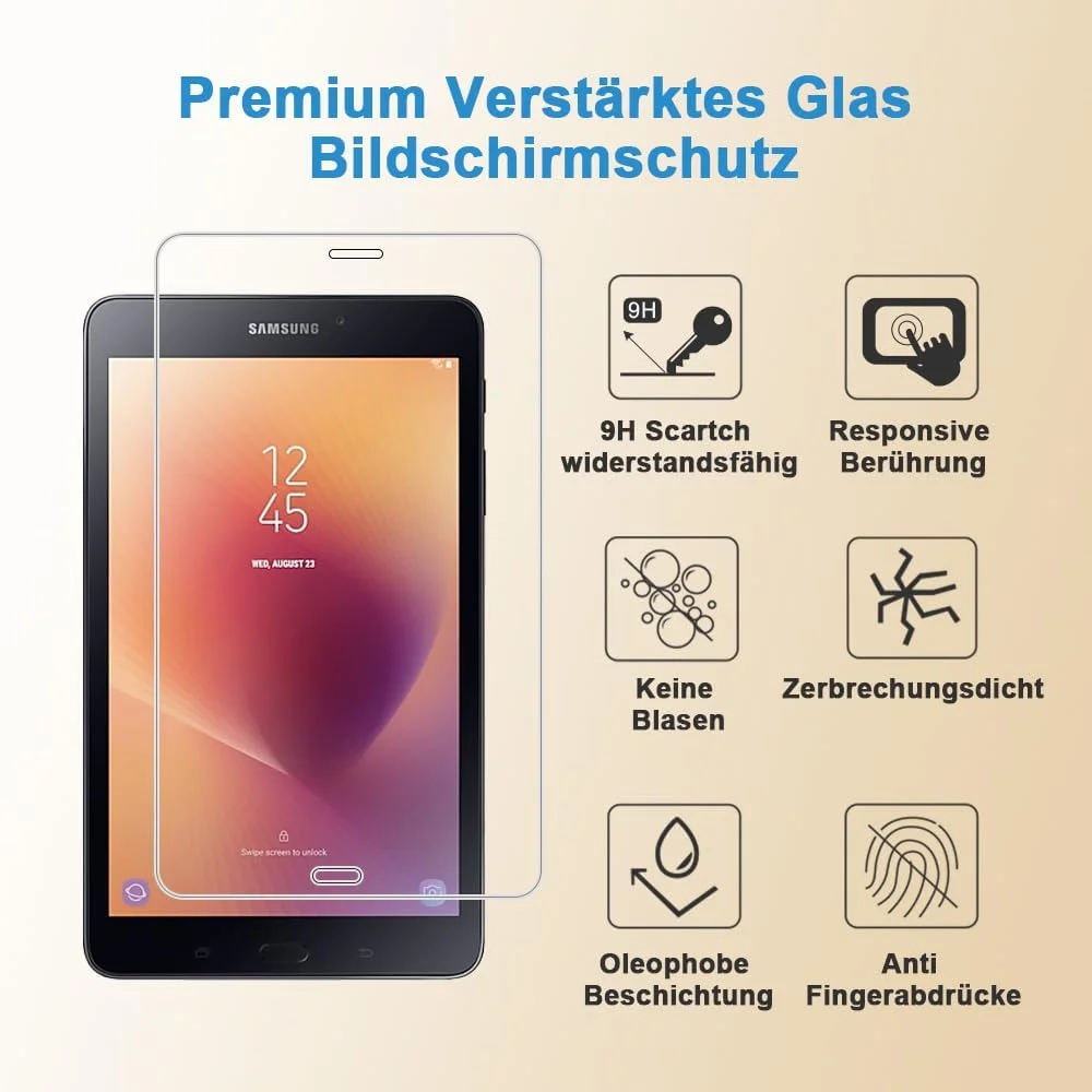 محافظ صفحه نمایش شیشه ای حرارتی Shunwige Samsung TAB A 8.0 2017 / T380 / T385 / A2 S برای Samsung TAB A 8.0 2017/T380/T385/A2 S