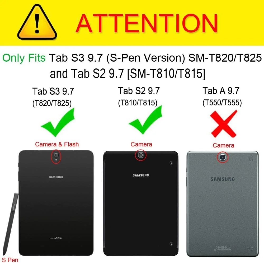 [2 عدد] محافظ صفحه نمایش شیشه ای حرارت دیده برای تبلت 9.7 اینچی سامسونگ گلکسی تب S3 9.7 (T820/T825)