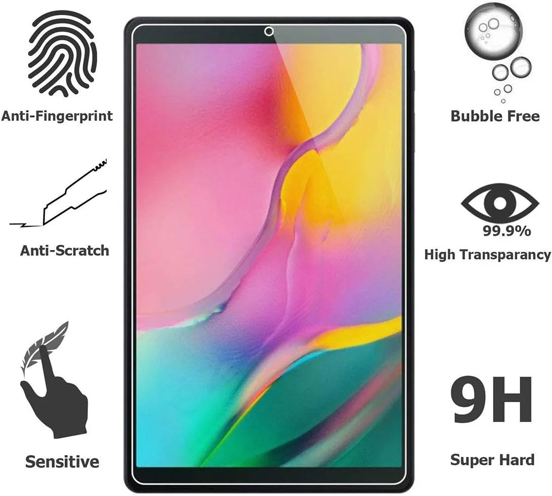 محافظ صفحه نمایش EpicGadget [بسته 2 عددی] برای گلکسی تب A 10.1 2019 -T510/-T515، مقاوم در برابر خراش، بدون حباب، شیشه حرارت دیده برای تبلت سامسونگ گلکسی تب A 10.1 عرضه شده در سال 2019