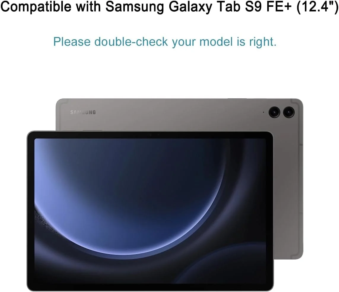 محافظ صفحه نمایش شیشه ای برای تبلت سامسونگ گلکسی تب S9 پلاس / S9 FE پلاس / S7 FE 5G / S8 پلاس 12.4 اینچ، سختی 9H، ضد خش، نصب آسان و بدون حباب (2 عدد)