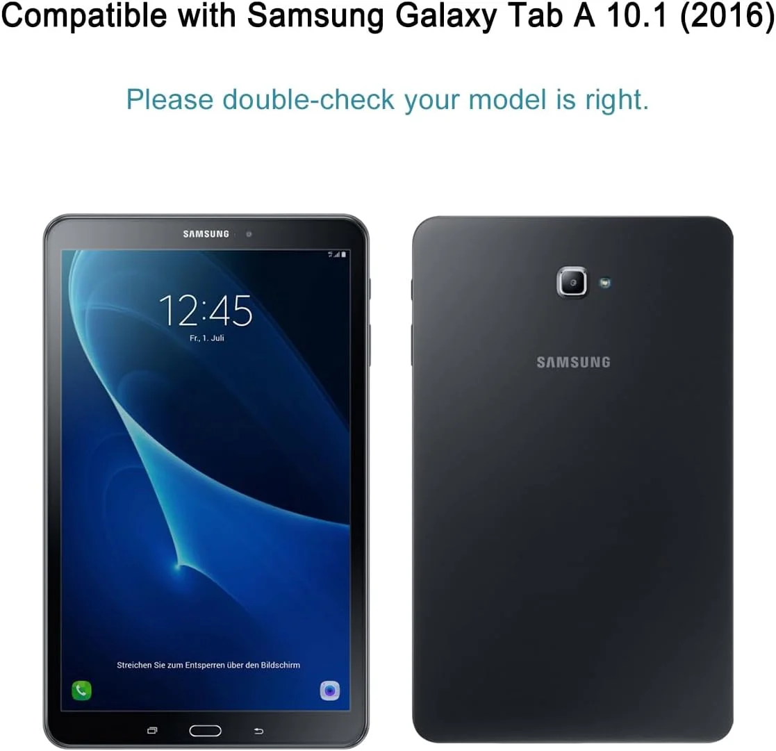 محافظ صفحه نمایش HYGMOCC برای تبلت سامسونگ گلکسی تب A 10.1 (نسخه قلم دار SM-P580, SM-P585)، فیلم شیشه ای حرارت دیده، سختی 9H، ضد خش، سازگار با قاب، بدون حباب (1 عدد)