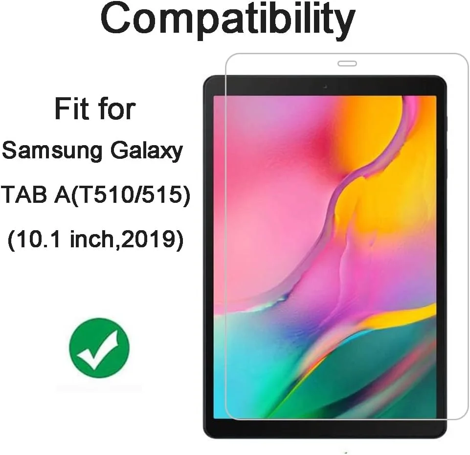 محافظ صفحه نمایش ENGFYADSY برای تبلت سامسونگ گلکسی تب A 10.1 2019 (SM-T510/T515/T517)، فیلم شیشه ای حرارت دیده ضد خش، بدون حباب، کیفیت بالا (2 عدد)