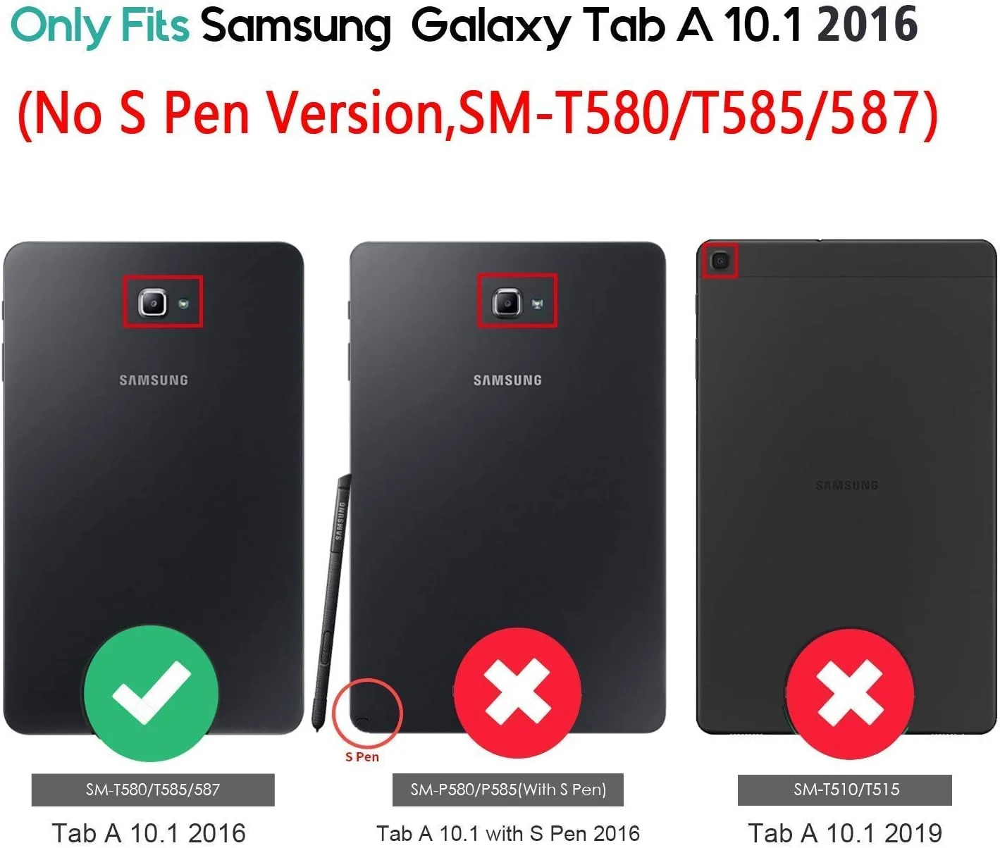 [2 عدد] محافظ صفحه نمایش شیشه ای حرارت دیده برای تبلت 10.1 اینچی سامسونگ گلکسی تب A 10.1 [SM-T580/T585]