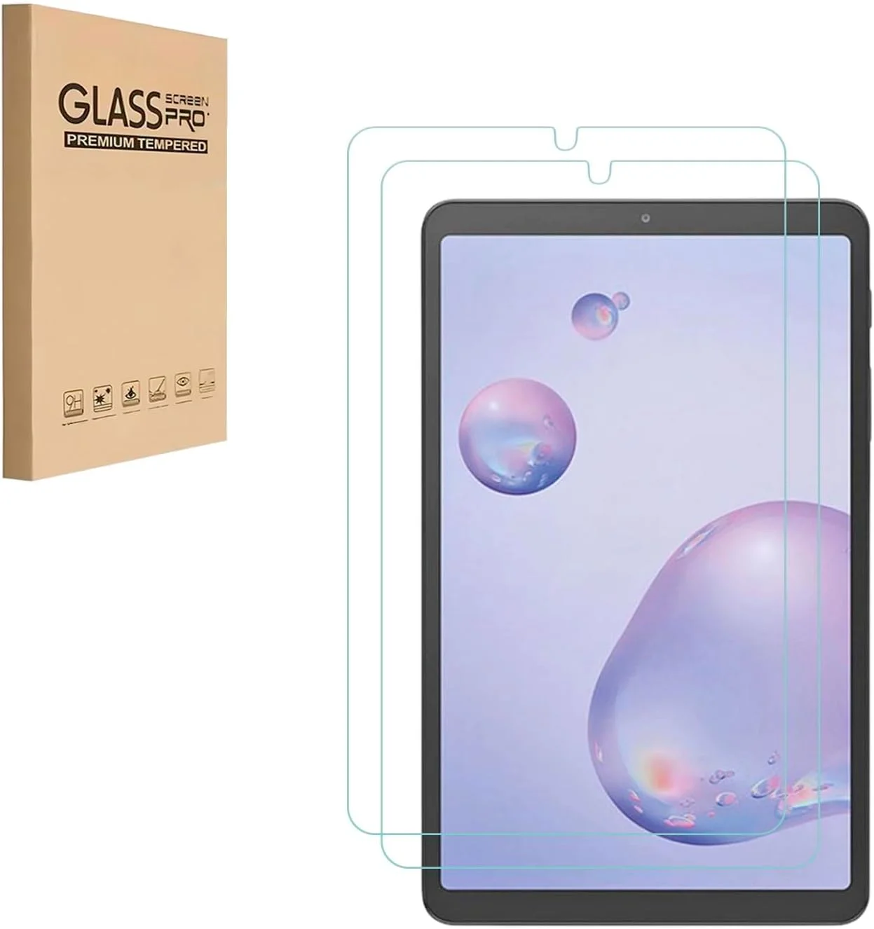محافظ صفحه نمایش شیشه ای حرارت دیده هیگموک مناسب برای تبلت سامسونگ گلکسی تب A [8.4 اینچ] (2020) مدل SM-T307، ضد خش، بدون حباب، کیفیت بالا (بسته 2 عددی)